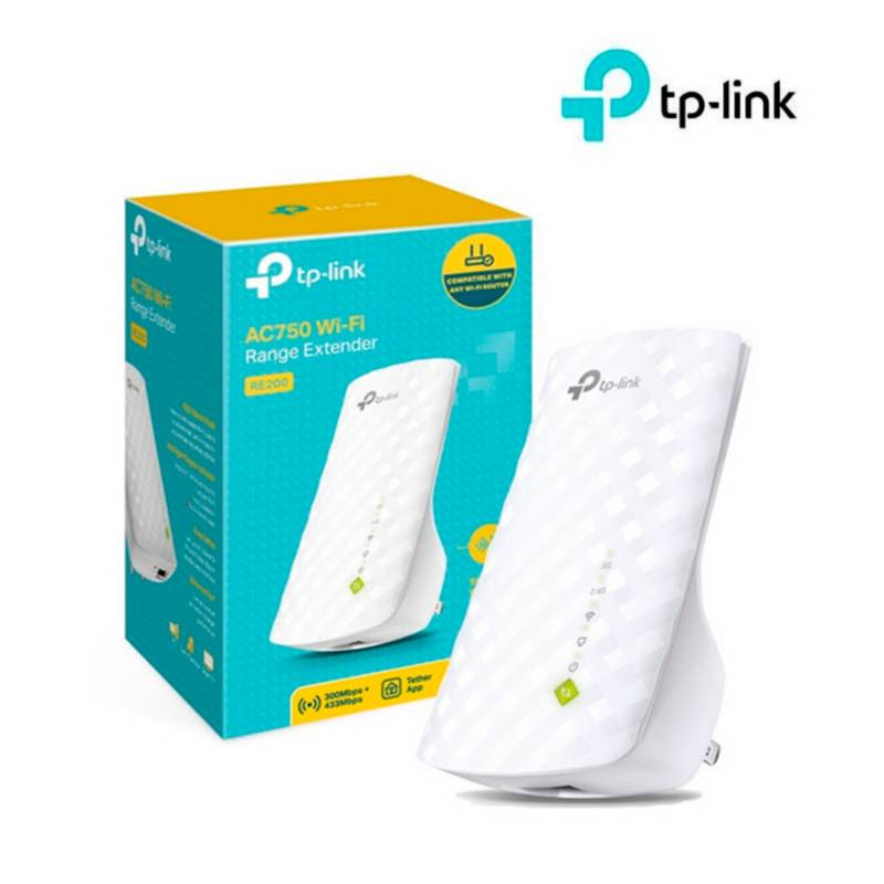 TP-LINK - Repetidor de cobertura WiFi Inalambrica Doble BandA RE200 AC750 TPLink
