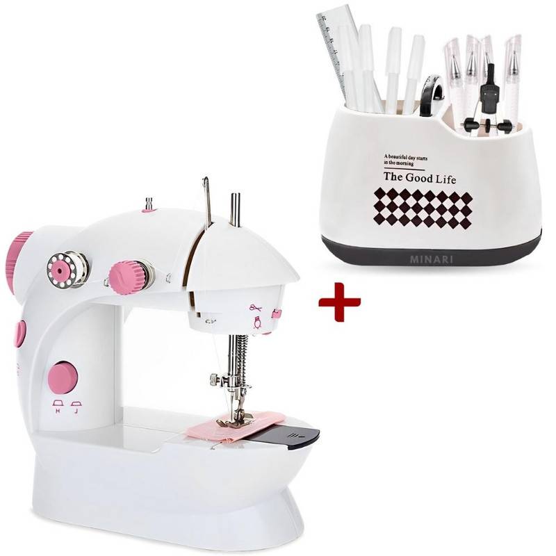 Mini Maquina de Coser Electronica con Mesa de Apoyo Blanco GENERICO