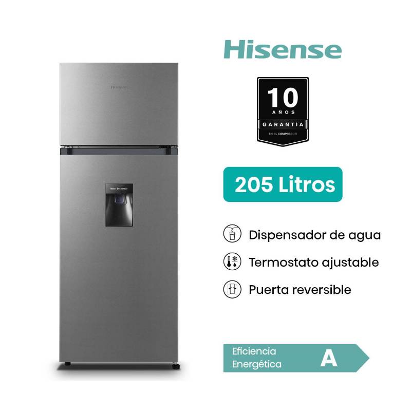 HISENSE - Refrigeradora Hisense 205L c dispensador RD267H Top Mount