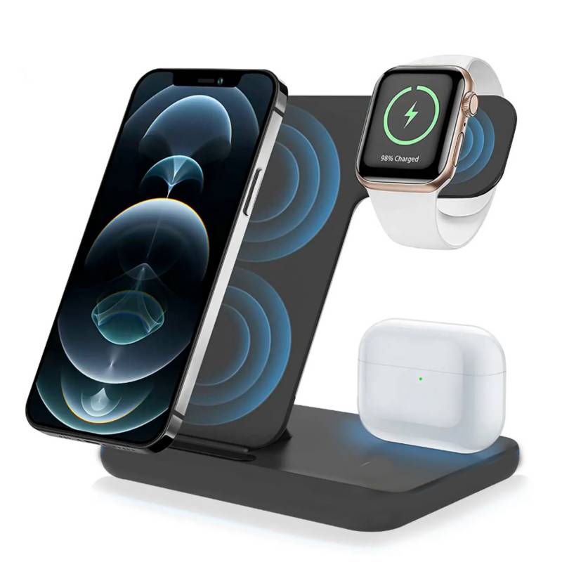 Estación Carga Inalámbrica iPhone Android Smartwatch AirPods
