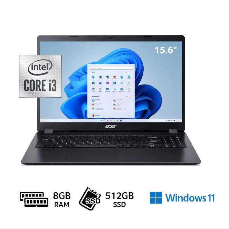 ACER - Laptop Acer Aspire 3 Intel Core i3 10° Gen 8GB RAM 512 GB SSD 15.6"