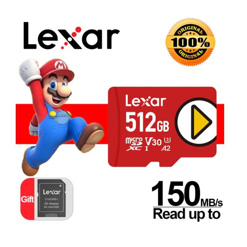 LEXAR - Memoria Micro SD Lexar 512GB Consola Nintendo Switch U3 V30 150 MB/s