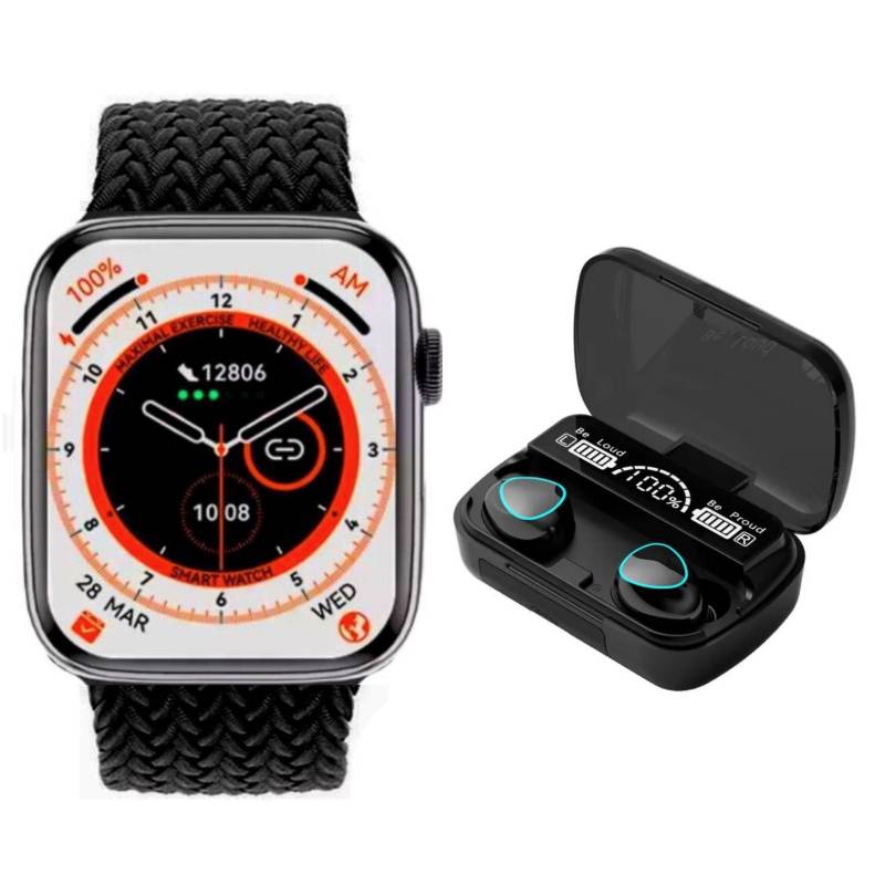 Combo Smart Watch ZKS9 Max y Audífonos P9 Pro max Color Negro