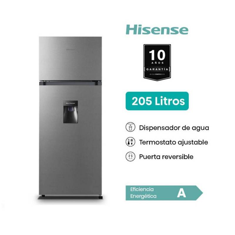 HISENSE - Refrigerador Hisense de 205L con dispensador RD267H