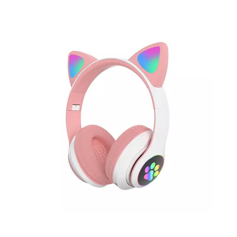 Aud fonos Gamer Gatito Gato Rosado Bluetooth GENERICO falabella