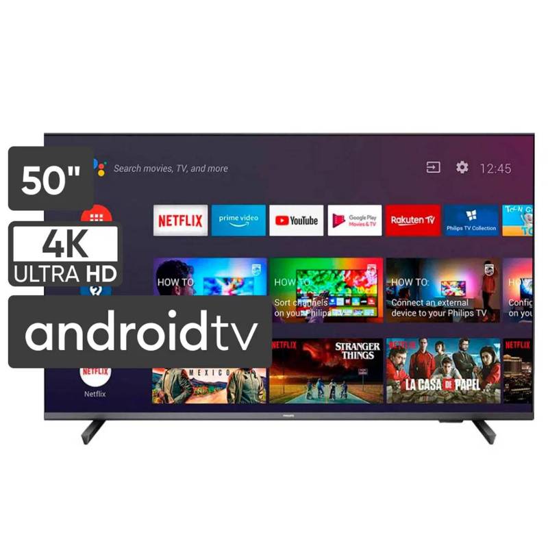 PHILIPS - Televisor PHILIPS 50 UHD 4K Smart Tv Android 50PUD7406