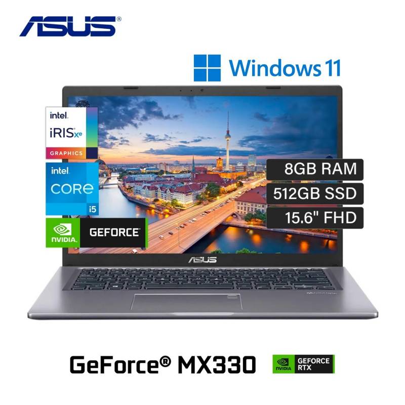 ASUS - Laptop Asus Core i5-1135G7 8GB Ram 512GB SSD 15. 6"  FHD X515EP-EJ665W - Gris