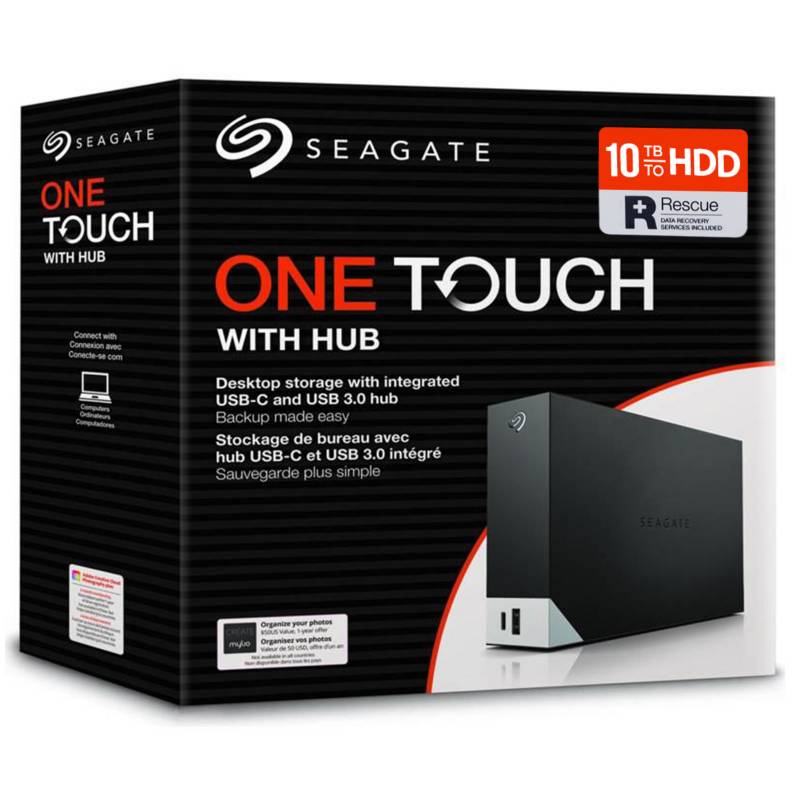 SEAGATE - Disco Externo 10TB Seagate One Touch STLC10000400 USB 3.0 / USB-C