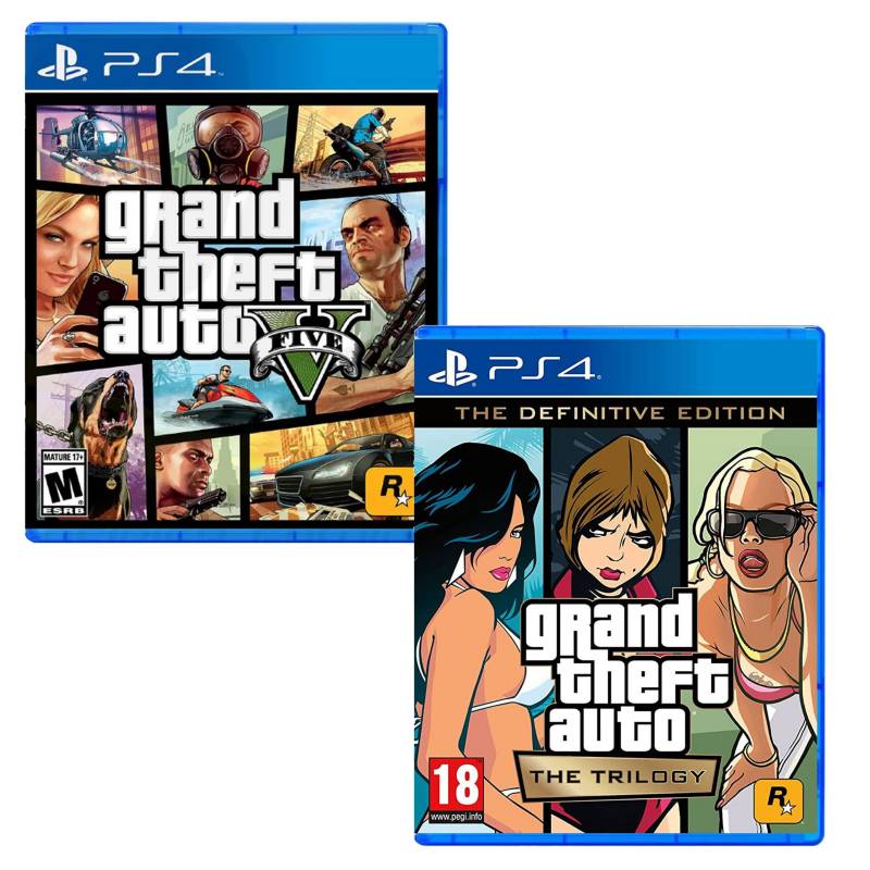 SONY - Grand theft auto V y Grand theft auto trilogy PS4