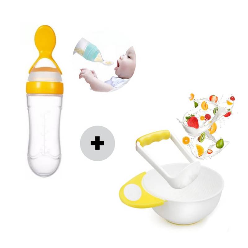 Cuchara Para Papilla De Bebes Aleissi 700867 De Silicón Color Amarillo