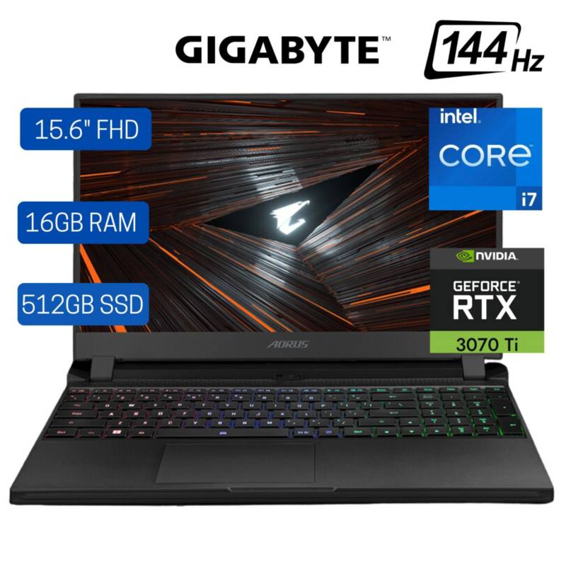 GIGABYTE - Laptop GIGABYTE AORUS 5 SE4 15.6"FHD,Core i7-12700H,Ram16GB,Ssd512GB,RTX 3070 8GB, Win 11