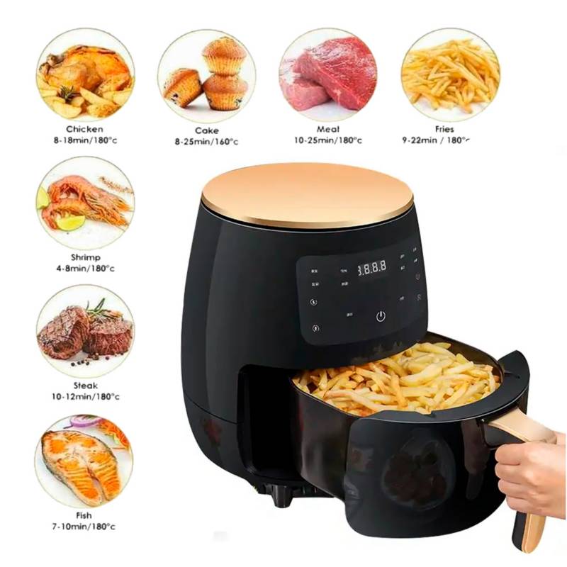 Freidora De Aire Electrica Sin Aceite Airfryer 6litros 1400w