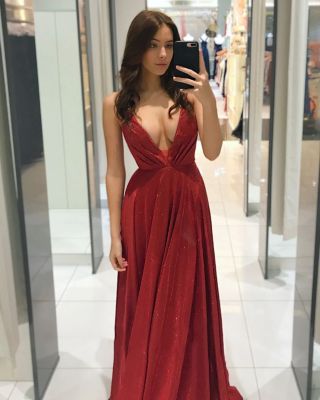 Vestido largo de fiesta para mujer - Rojo GENERICO