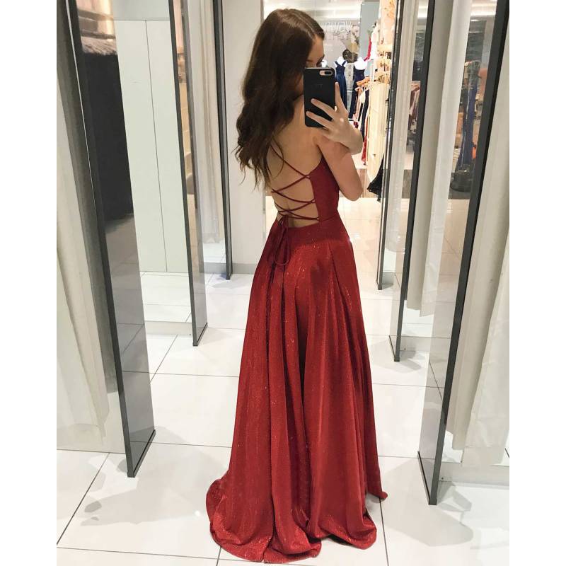 Vestido largo de fiesta para mujer - Rojo GENERICO