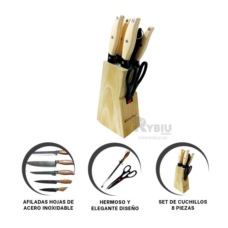 Set x 5 Piezas de Cuchillos Acero Inoxidable Oster Godfrey con