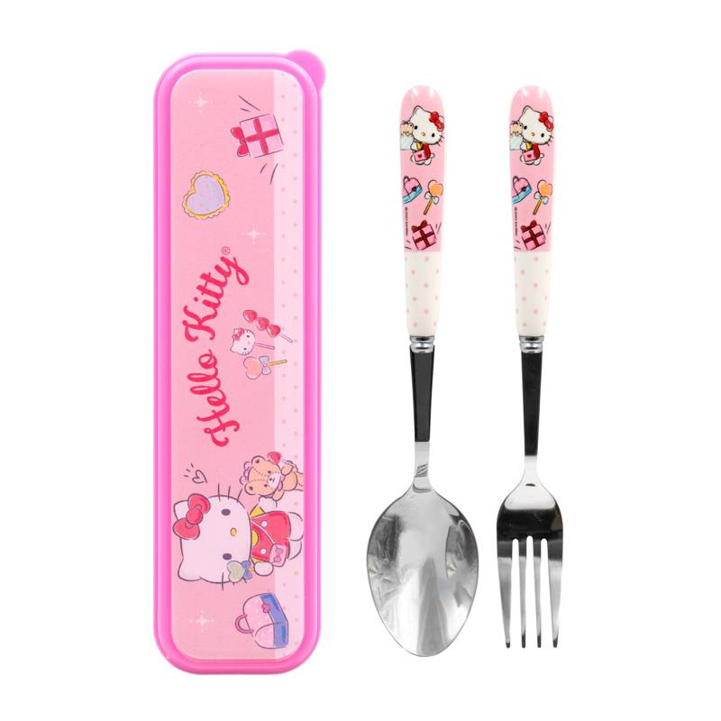 SET CUBIERTOS ESTUCHE CON PALITOS HELLO KITTY