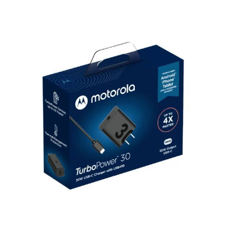 MOTOROLA - Cargador Motorola Turbo Power 30W - Negro