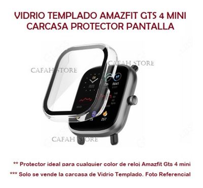 PROTECTOR DE PANTALLA AMAZFIT GTS 4 MINI CASE VIDRIO TEMPLADO CARCASA  IMPORTADO