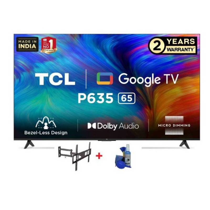 TCL - Televisor TCL 65 LED UHD 4K HDR Google TV 65P635 + Kit y Rack
