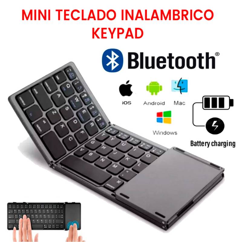 Teclado Plegable Portatil Bluetooth con Panel Tactil Inalambrico IMPORTADO
