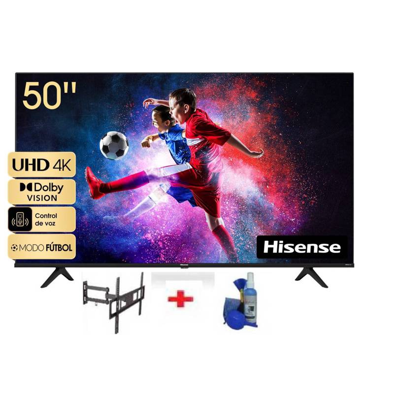 HISENSE - Televisor Hisense 50 Smart TV UHD 4K Vidaa Dolby Vision 50A6H + KIT Y RACK