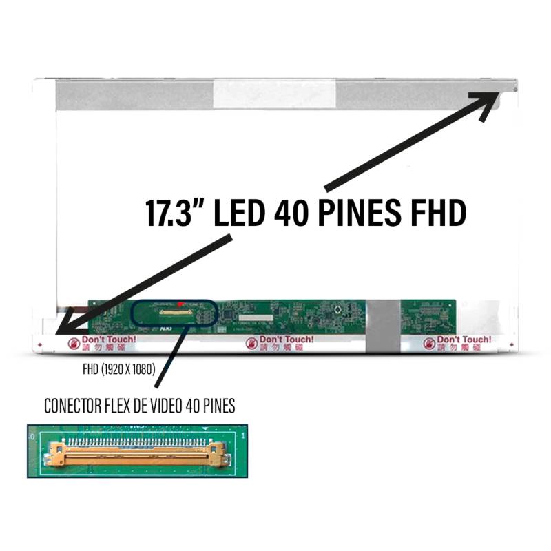 GENERICO - Pantalla Led 17.3" 40 Pin FHD (Mate)