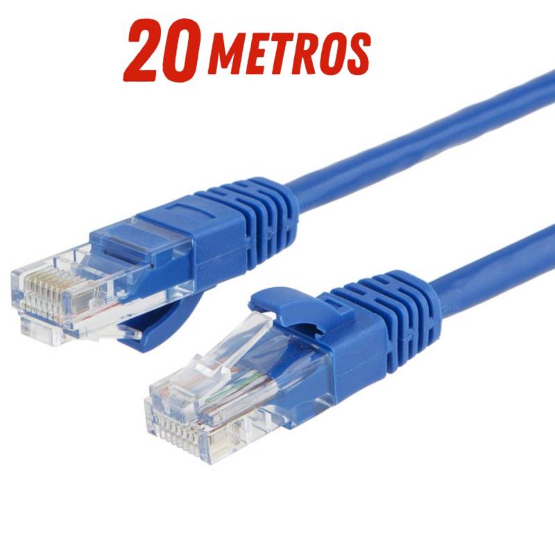 Cable De Red Internet Cat 6e Ethernet 20 Metros Alta Velocidad SEISA