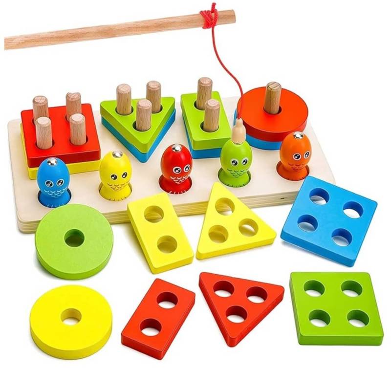 bloques de pesca montessori,juguetes Montessori para bebés y pequeños 1 2 3  4 años,juego de pesca ju Salvador bloques de pesca montessori
