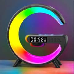 GENERICO - Parlante Bluetooth RGB Reloj y Carga Inalámbrica G63 Mini Color Negro