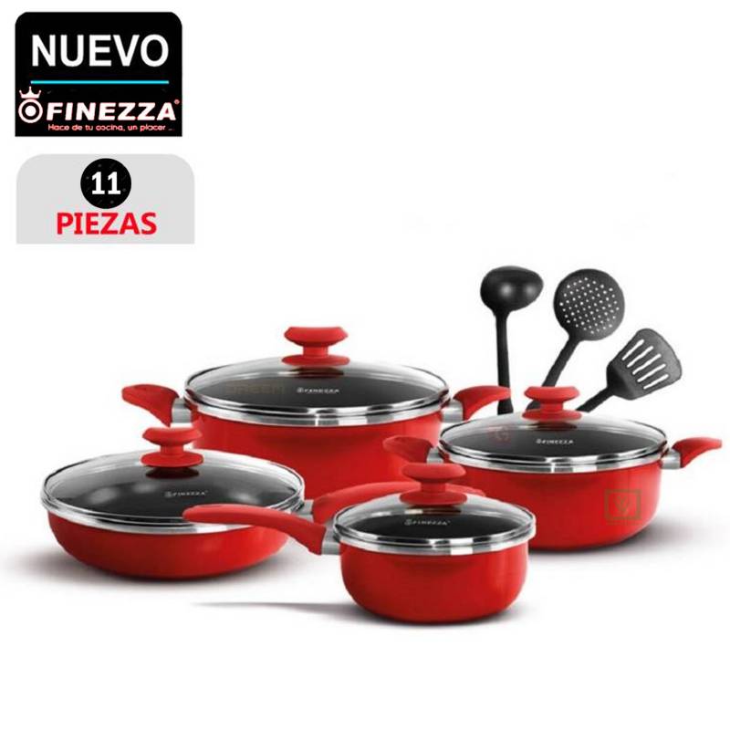 Set de Ollas Antiadherentes Finezza FZ-1655T Rojo