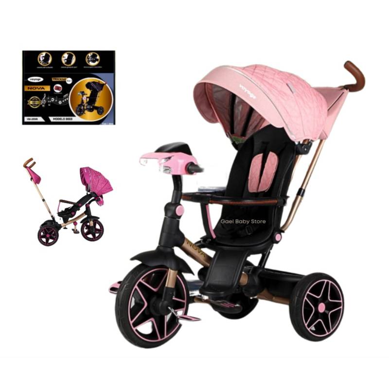 Triciclo Para Bebe Asiento Giratorio De Lujo Bh Rosa