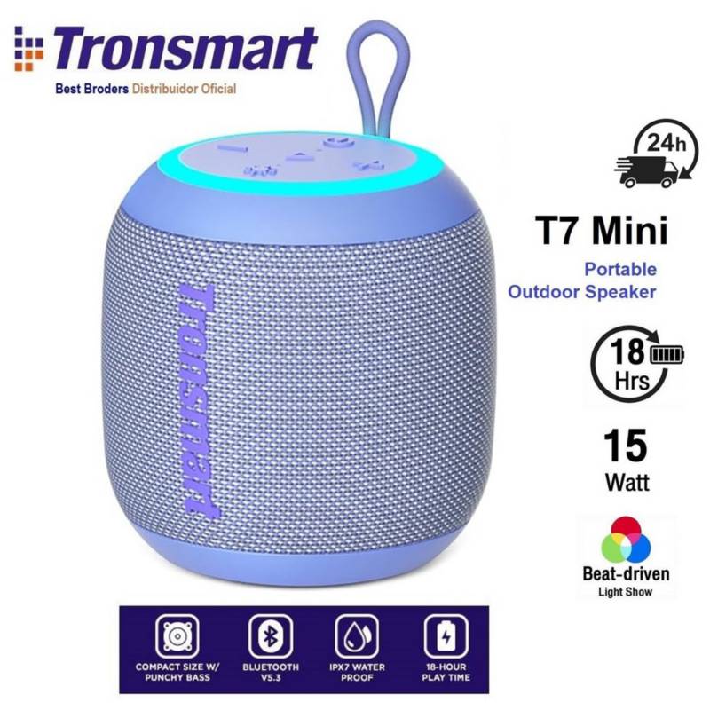 Parlante Bluetooth Tronsmart T7 Mini - Purpura IPX7- 18hrs musica TRONSMART
