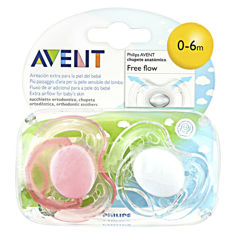 AVENT - Pack x 2 Chupones 0-6M 