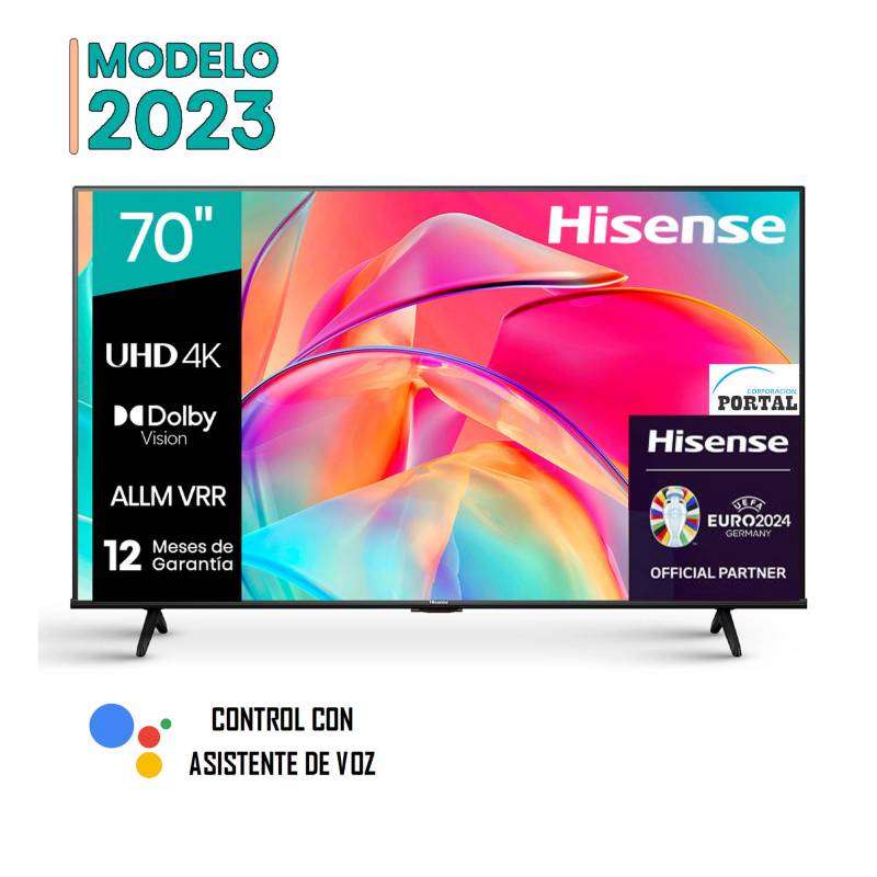 HISENSE - Televisor Hisense 70" Smart TV Control De Voz 4K UHD 70A6K 2023
