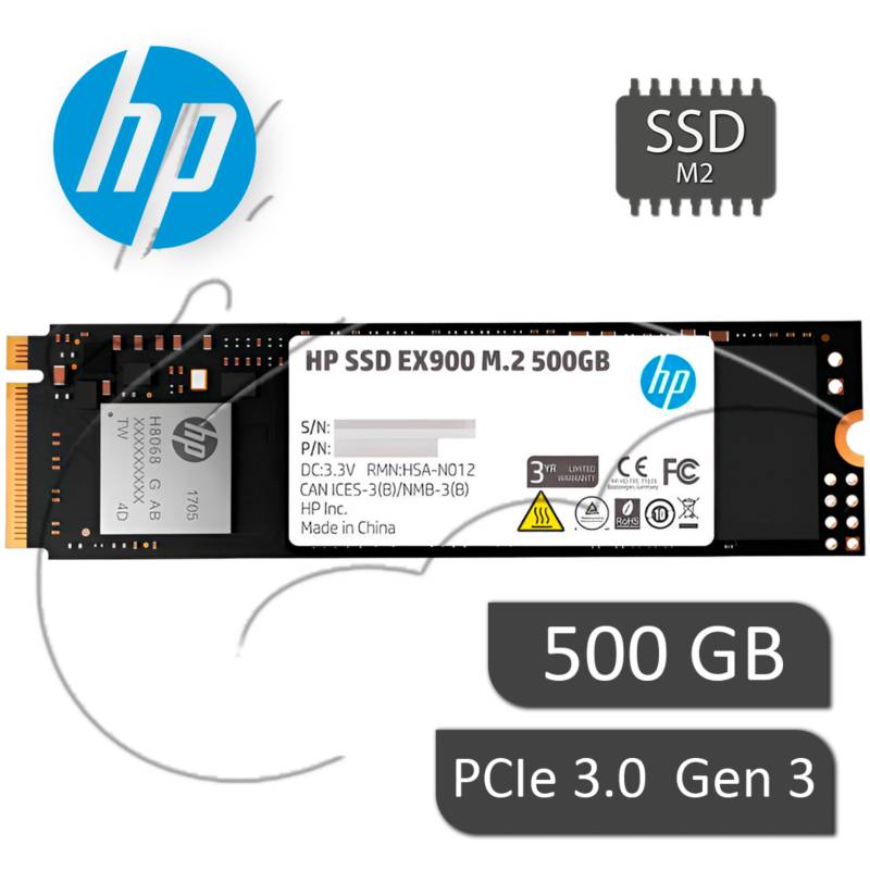 Unidad De Estado Solido Ssd Hp Ex900 500gb 2100 Mbs M2 Hp 6383