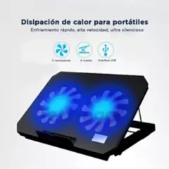 SEISA - Cooler 2 Ventiladores Soporte de Enfriamiento de Laptop o Notebook 17"