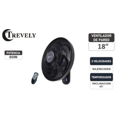 Ventilador Industrial Trevely26 180w Vt-27C Control Remoto - Negro