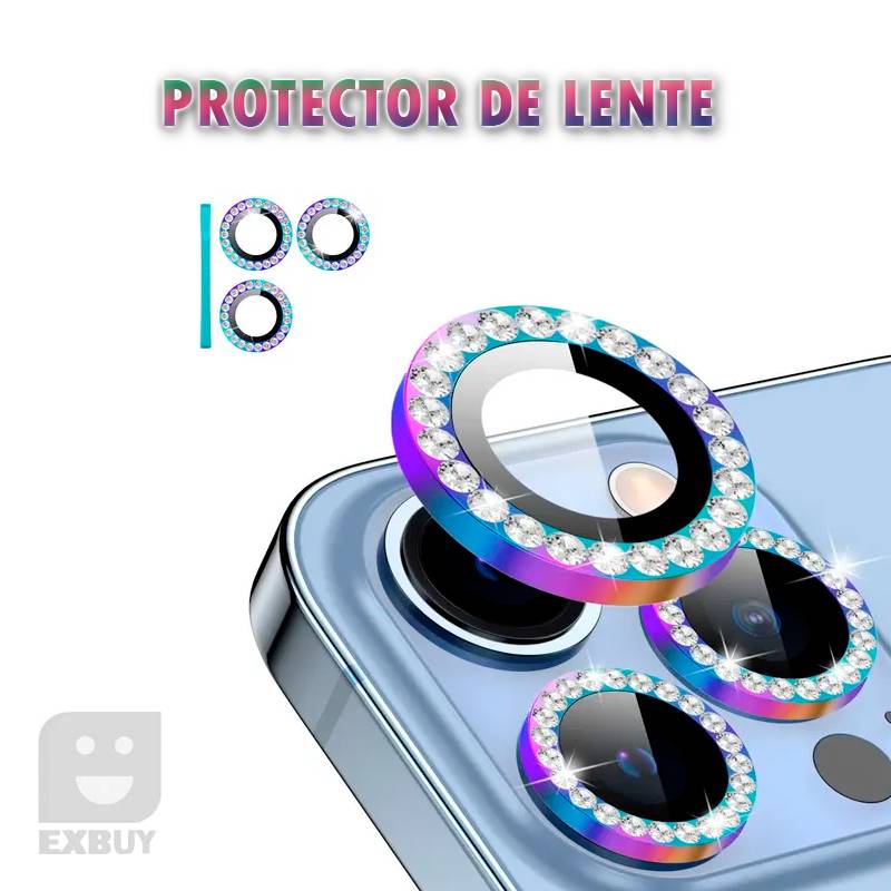GENERICO Protector para lente camara iPhone 13 Pro Max / 13 Pro / Tornasol