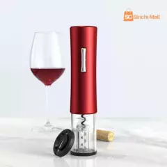 GENERICO - Sacacorchos Eléctrico de Vino con Batería AA Destapador Abridor Rojo