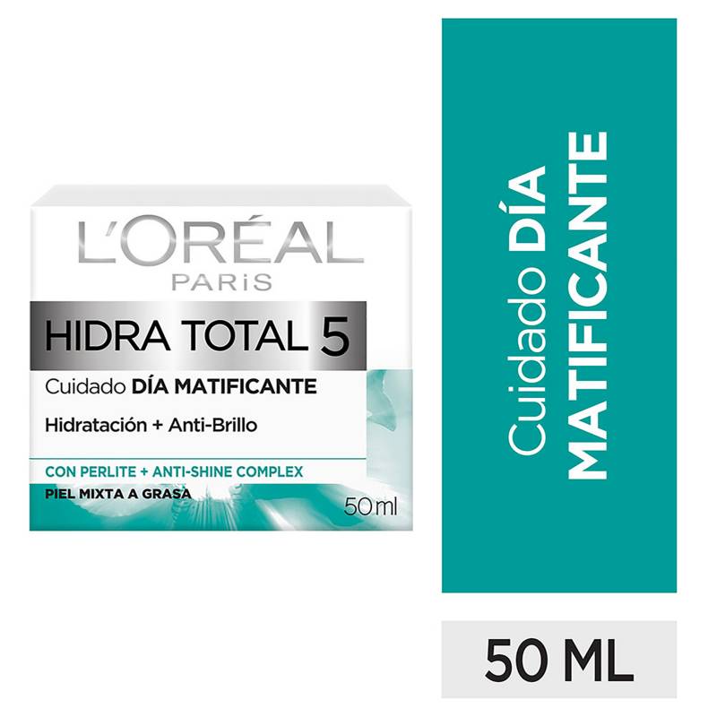 LOREAL PARIS - Hidratante Facial Hidra Total 5 Matificante Loreal Dermo Expertise Para Piel Normal 50 Ml