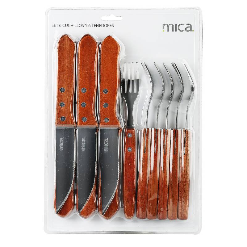 MICA - Set x12 Tenedor y Cuchillo Carne