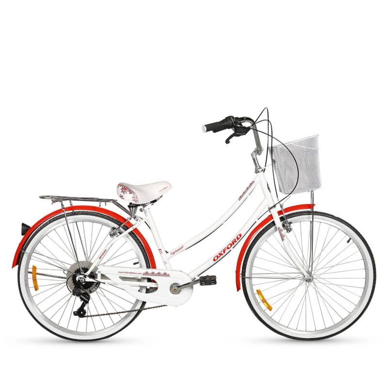 OXFORD - Bicicleta Aro 26 Cyclotour Blanco y Rojo