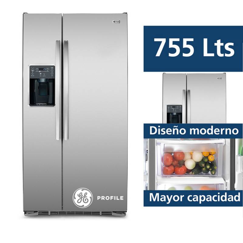GENERAL ELECTRIC - Refrigeradora GE Side by Side 755L ACERO INOX