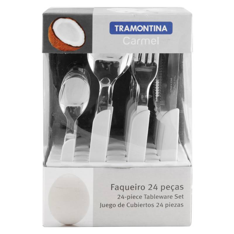 TRAMONTINA - Juego de Cubiertos x 24 Piezas Carmel Blanco