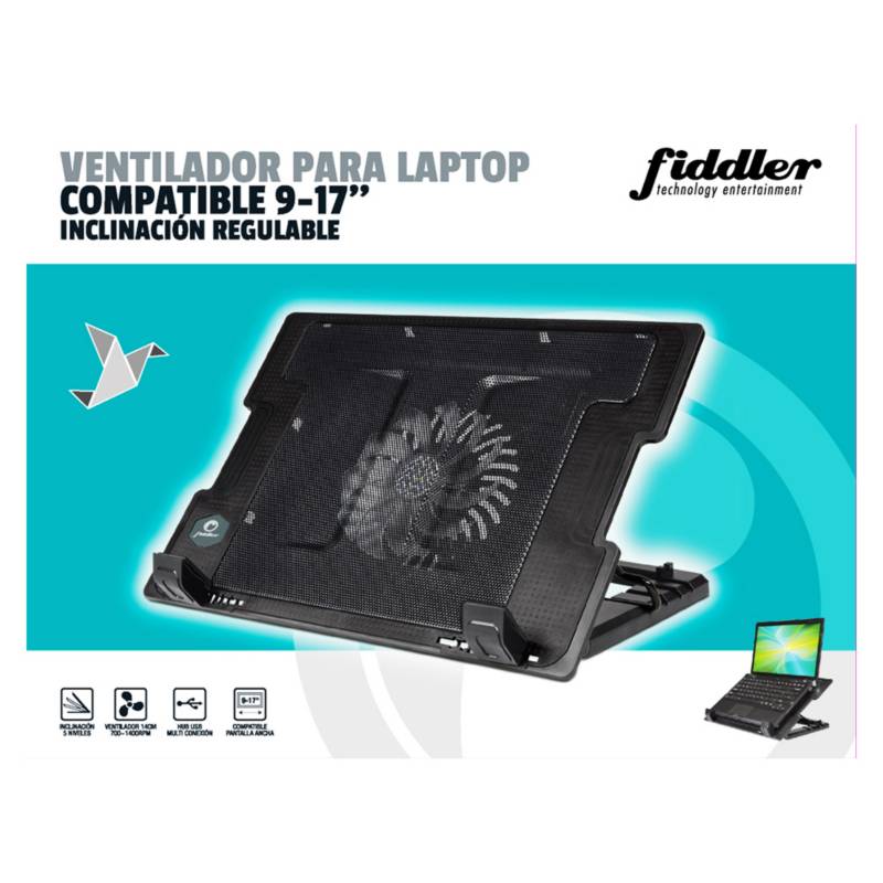 FIDDLER - Ventilador para Laptop 9 - 17" con Inclinación Regulable