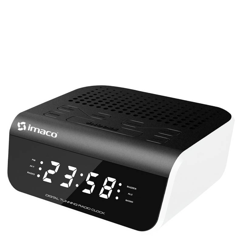 IMACO - Radio Reloj Despertador CR2060 Blanco