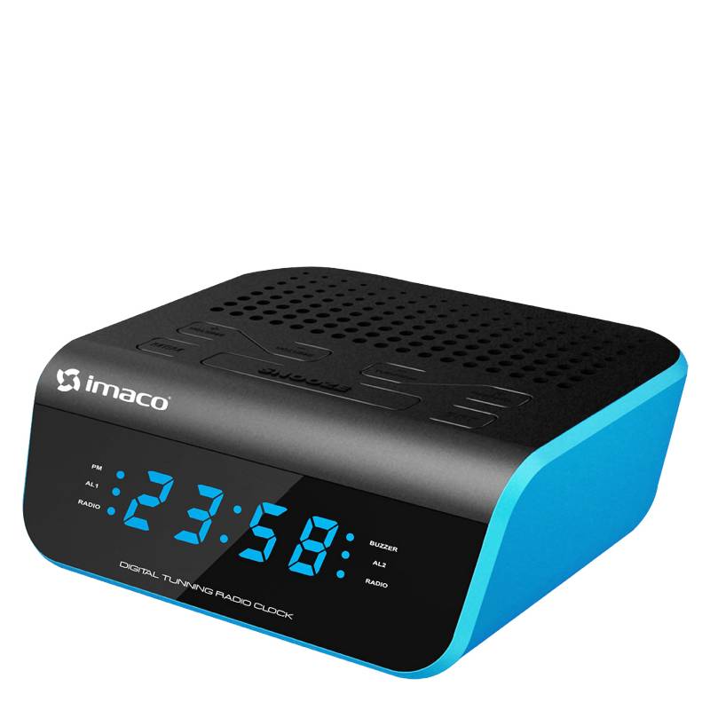IMACO - Radio Reloj Despertador CR2060 Azul