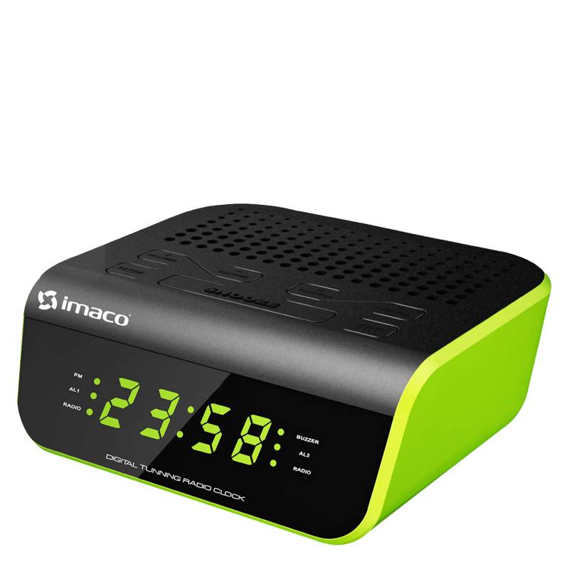 IMACO - Radio Reloj Despertador CR2060 Verde