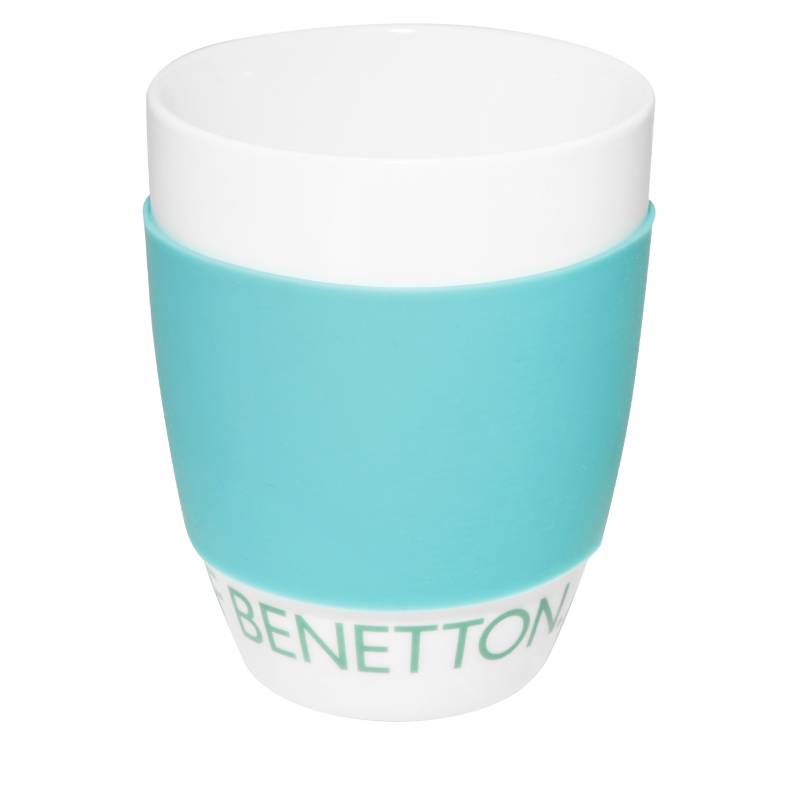 BENETTON - Mug Con Silicona 340ml Turquesa