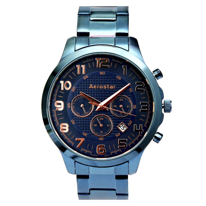 AEROSTAR - Reloj Hombre Metal Azul 